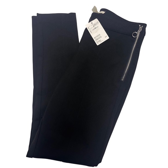 H&M Black Pants Straight Leg Zip Detail Size 10 - Picture 4 of 8